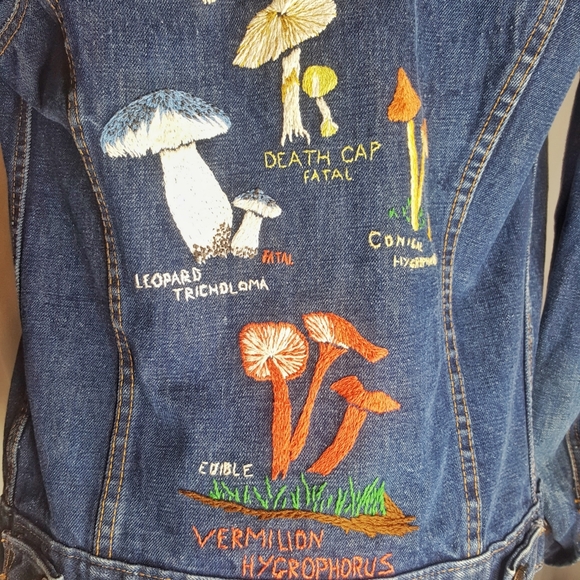 Levi's Jackets & Blazers - Vintage 70s Levis jacket embroidered mushrooms